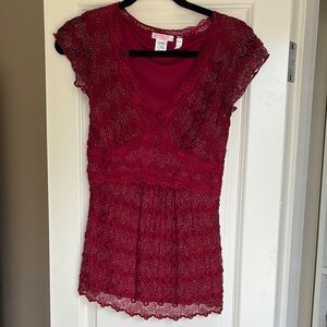 Halo Burgundy Lace Blouse